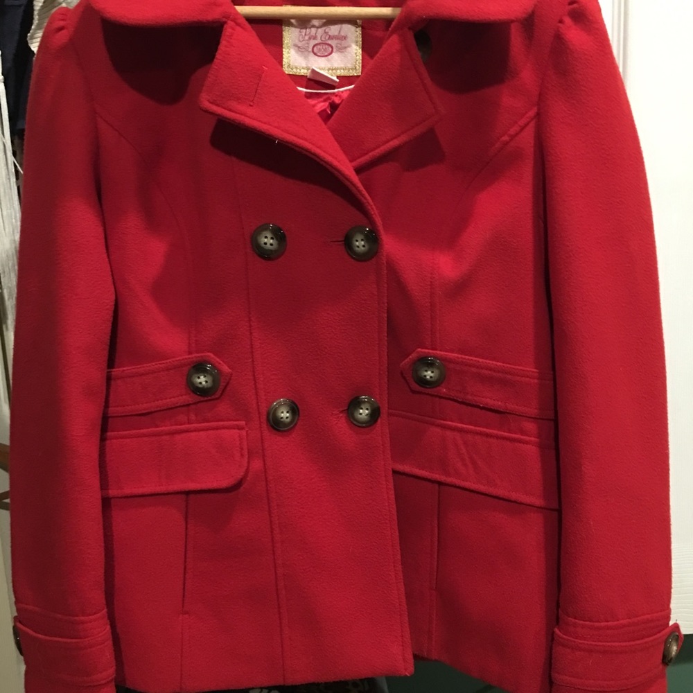 Pink Envelope Large Red Pea Coat